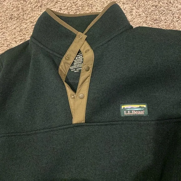 Men’s LL Bean Quarter Zip Pullover - Picture 2 of 2